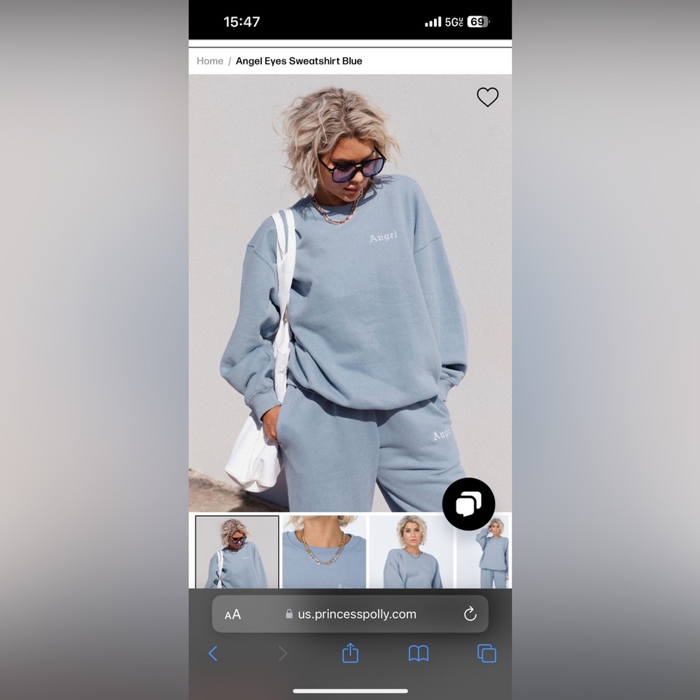 princess polly angel eyes sweat set (crew neck + sweatpants)